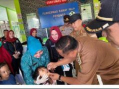PJ BUPATI Hadiri Launching Pekan imunisasi Di Puskesmas Pendopo.